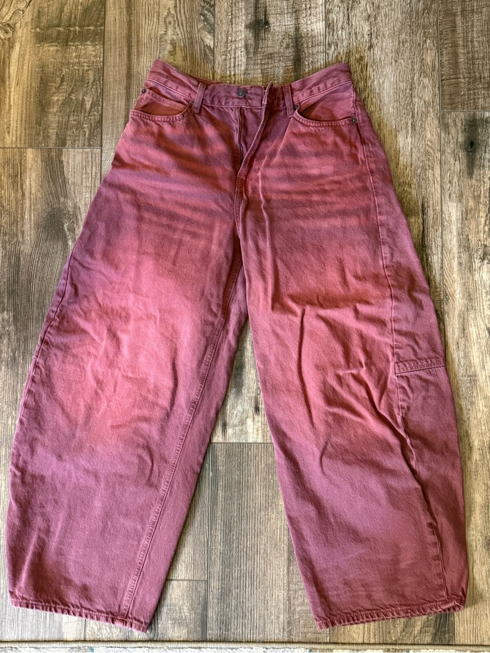 We The Free Good Luck Mid-Rise Barrel Jeans - Pink Skies